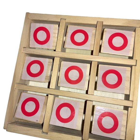 Tic Tac Toe Travel Size Wood Game - Picture 3 of 9